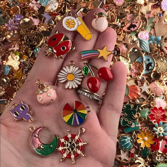 50pc Gold & Tibetan Silver Tone Charms Pendants DIY Jewelry Making Crafting Lot - Picture 15 of 16